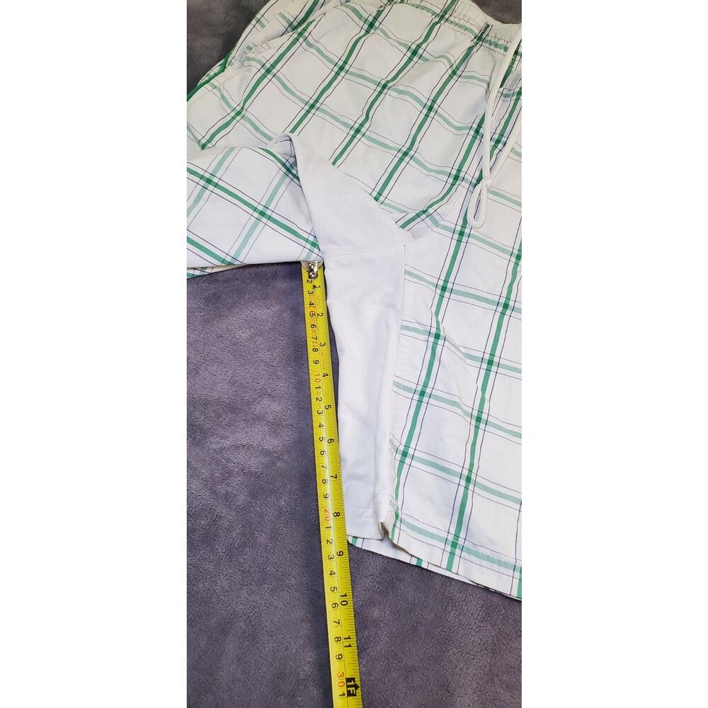 Nike Shorts Men's Size M Checkerboard White Green Beach Summer C1-218 - Picture 3 of 12